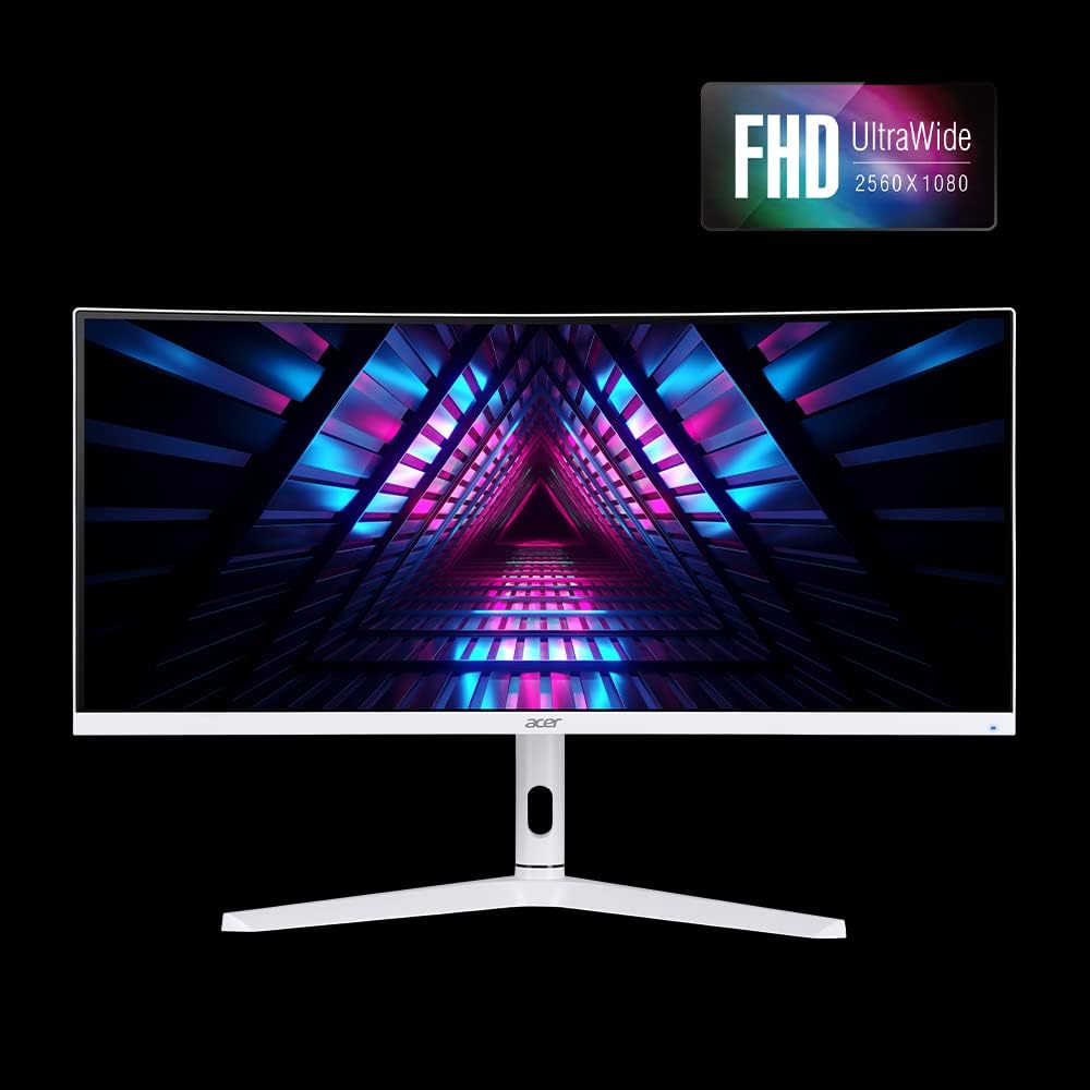 acer Nitro 29.5 Inch 1500R Curved Zero-Frame UWFHD (2560 x 1080) Gaming Monitor | AMD FreeSync Premium | Up to 200Hz Refresh | 1ms VRB | Display Port, 1 x HDMI 2.0 & 2 x HDMI 1.4 Ports | XZ306C