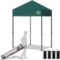Eurmax USA 5x5ft Pop Up Canopy, Commercial Instant Tent for Outdoor Events, Patented No-Tip Rolling Storage Bag with 4 Sandbags, UV & Water Resistant, Heavy Duty Portable Shelter Gazebo,Forest Green