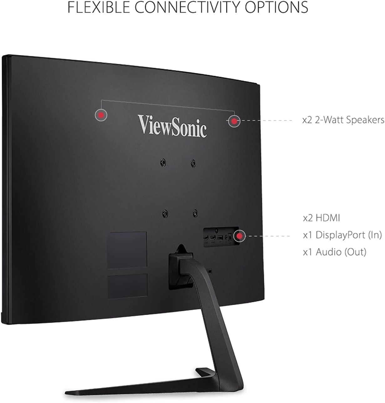 ViewSonic VX2718-2KPC-MHD 27 Inch 1440p Curved Gaming Monitor, 180Hz and 1ms for Smooth Gameplay, FreeSync Premium and Eye Care Technology for Comfortable Viewing, HDMI, and DisplayPort Inputs
