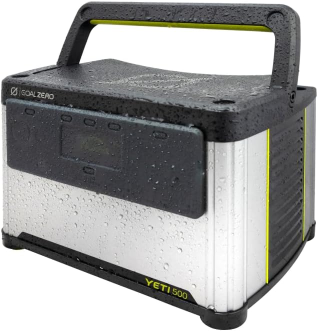 Goal Zero Yeti Portable Power Station, Yeti 500 + Boulder 100 Solar Generator, 499 Watt Hour LiFePO4 Battery, Water resistant & Dustproof Solar Generator For Outdoors, Camping, Tailgating, & Home