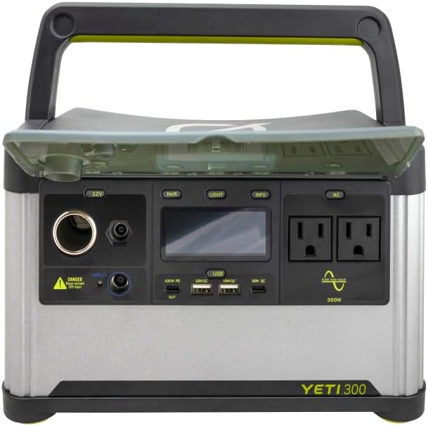 Goal Zero Yeti Portable Power Station, Yeti 300 + Nomad 50 Solar Generator, 297 Watt Hour LiFePO4 Battery, Water resistant & Dustproof Solar Generator For Outdoors, Camping, Tailgating, & Home