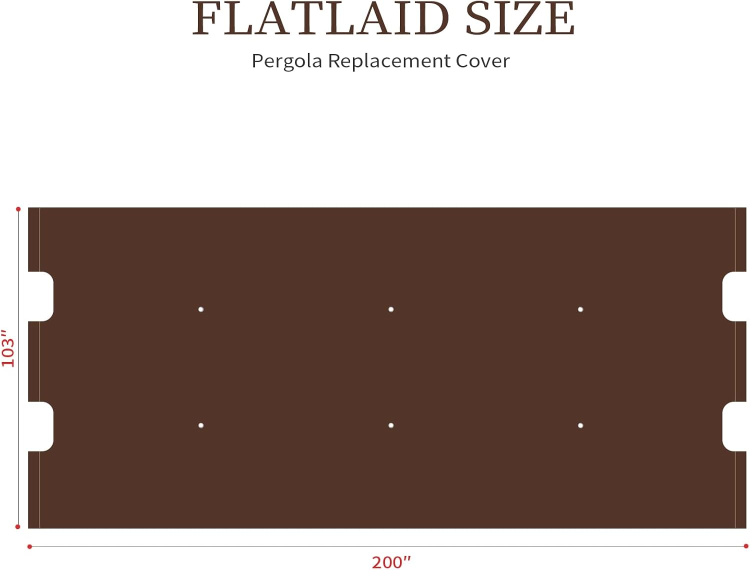 Pergola Canopy Replacement Cover for Lowe's Allen + Roth 10x10 Ft Freestanding Pergola, 200' x 103' Shade Cover, Compatible with Model #L-PG152PST-B,Cover Only (Coffee)