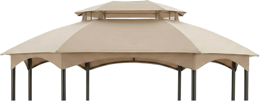 Garden Winds Reinforced RipLock 350 Replacement Canopy Top Cover Compatible with Manhattan 10' x 12' Gazebo Model L-GZ1138PST - Beige