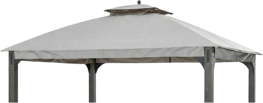 Garden Winds Reinforced RipLock 350 Replacement Canopy Top Cover Compatible with Shadow Creek 10' x 12' Gazebo Model L-GZ1140PST - Slate Gray