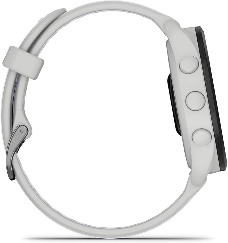 Garmin 010-02863-31 Forerunner 165 Music Smart Sport Watch, Mist Gray + Whitestone | Official USA Partner Model | Bundle with Deco Essentials 2-Pack Screen Protector + Fitness & Wellness Suite