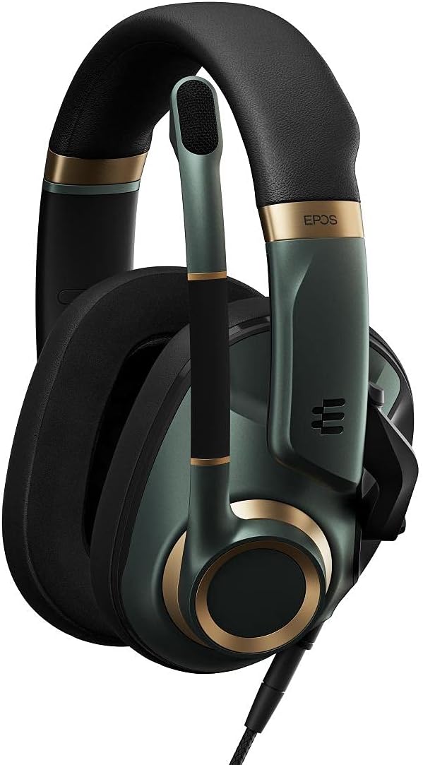 EPOS H6Pro - Closed Acoustic Gaming Headset with Mic - Over-Ear - Lift-to-Mute - Xbox/PS4/PS5/PC Headset - Gaming Accessories (Green)