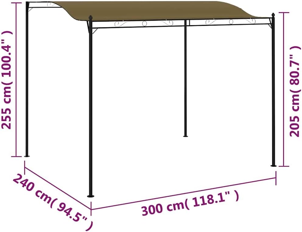 vidaXL Gazebo Set of 2 Taupe Steel and Polyester Large Durable