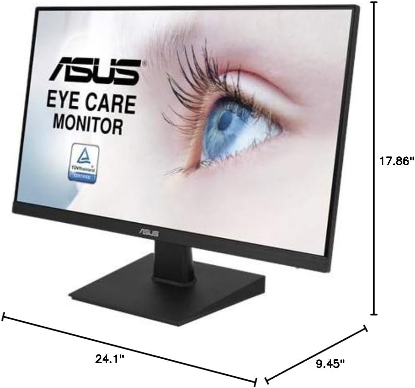ASUS 27 Inch Desktop Monitor - Full HD (1920 x 1080), IPS, 75Hz, Adaptive-Sync, HDMI, D-Sub, Frameless - VA27EHE