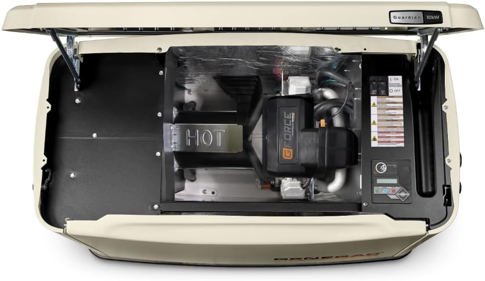 Generac Guardian 10kW Home Standby Generator with 100 Amp Transfer Switch - Automatic Whole House Backup Power for Storms, Emergencies, and Outages, WiFi Enabled, Runs on Natural Gas or Liquid Propane