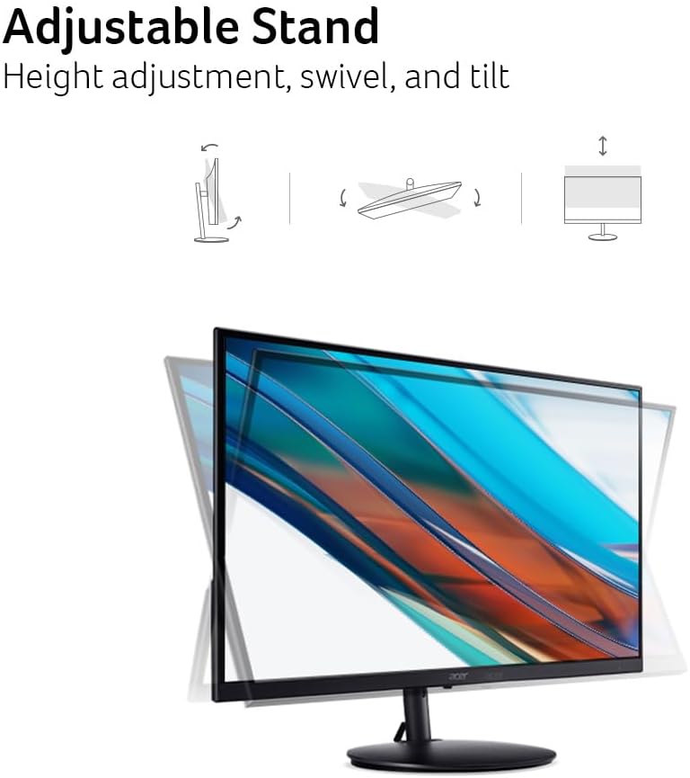 Acer SH322Q Hbih 31.5' Full HD (1920 x 1080) Ultra-Thin Gaming Office Monitor | Adaptive-Sync Support (FreeSync Compatible) | Up to 100Hz Refresh | 1ms (VRB) | Adjustable Stand | HDMI & VGA Ports