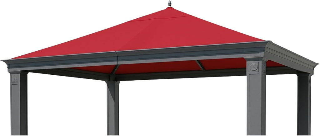 Garden Winds Reinforced RipLock 350 Replacement Canopy Top Cover Compatible with Tiverton (Series 3) 10' x 12' Gazebo Models SA-585, DPCI 009050195 - Cinnabar