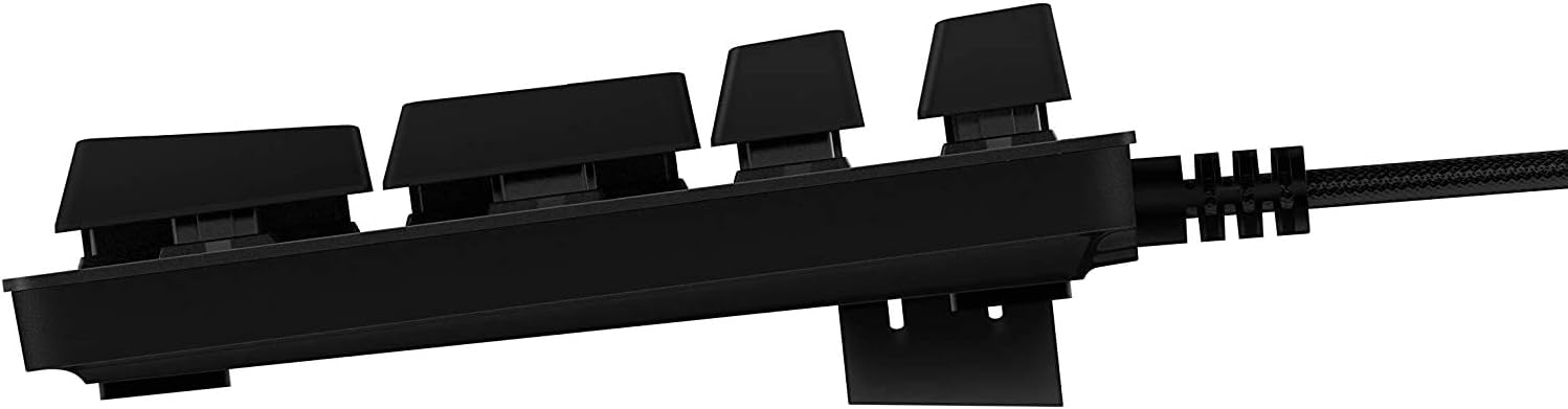 Logitech G512 Lightsync RGB Mechanical Gaming Keyboard, Carbon English Layout GX Blue Switch, Brushed Aluminum Case, USB Pass Through, 920-008936 (Renewed)