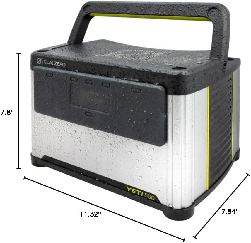 Goal Zero Yeti Portable Power Station, Yeti 500 + Boulder 100 Solar Generator, 499 Watt Hour LiFePO4 Battery, Water resistant & Dustproof Solar Generator For Outdoors, Camping, Tailgating, & Home