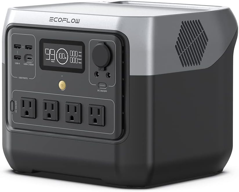 EF ECOFLOW Portable Power Station RIVER 2 Pro, 768Wh LiFePO4 Battery, 70 Min Fast Charging, 4X800W (X-Boost 1600W) AC Outlets, Solar Generator for Outdoor Camping/RVs/Home Use Black