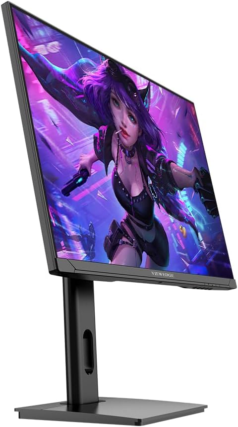 Viewedge 27 inch Gaming Monitor QHD (2560x1440p) 240Hz Computer Monitor, 1ms HDR10 IPS DisplayPort HDMI 2K Vertical Monitor, Wall Mountable Built-in Speakers