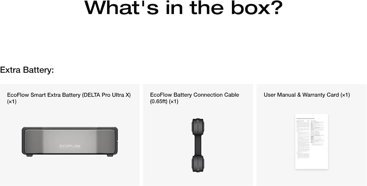 EF ECOFLOW Extra Battery for Delta Pro Ultra&Delta Pro Ultra X, Lifepo4 Battery Backup for Home Use, Emergency, Camping, RV