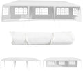 Tangkula 10'x30' Outdoor Canopy Tent Heavy Duty Party Wedding Event Tent Sturdy Steel Frame with 5 Removable Sidewalls Waterproof Sun Snow Rain Shelter Gazebo Canopy Tent, White