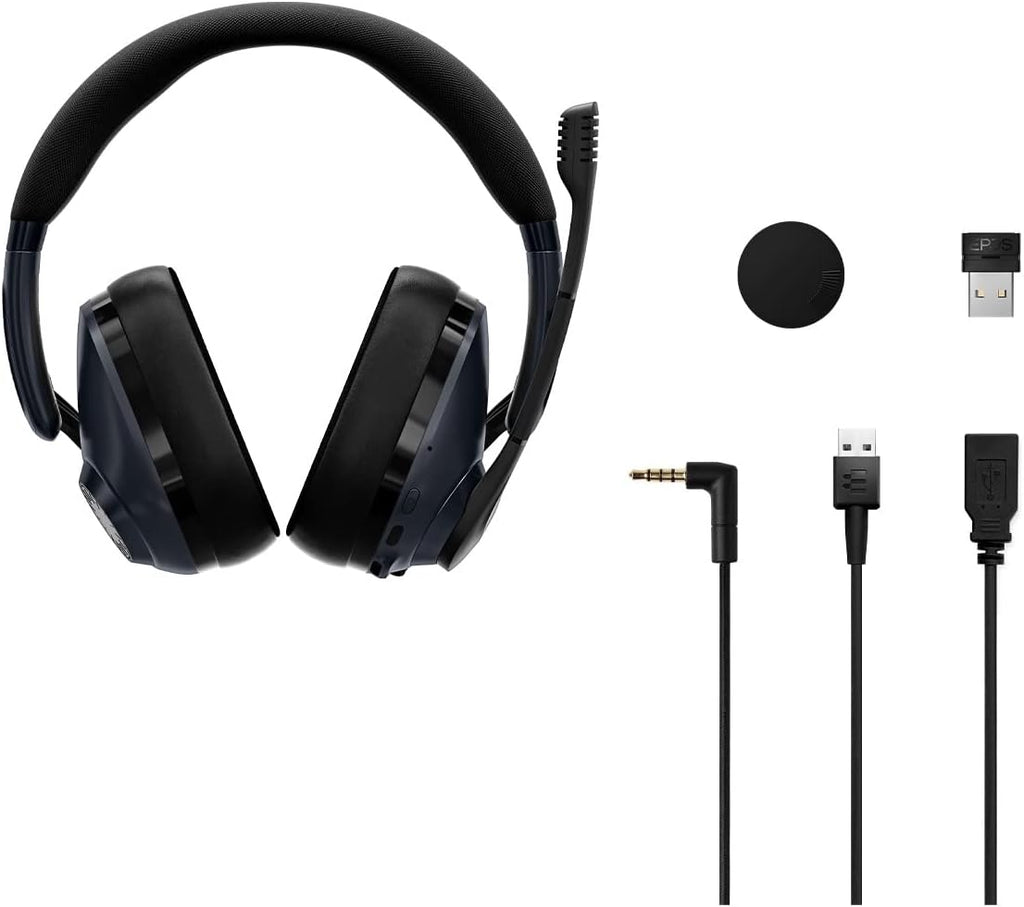 EPOS Gaming H3Pro Hybrid Gaming Headset - PC Headphones with Microphone - Noise-Cancellation, Adjustable, Smart Button Audio Mixing, Bluetooth, Gaming Suite, Surround Sound - Windows 10,Midnight Blue