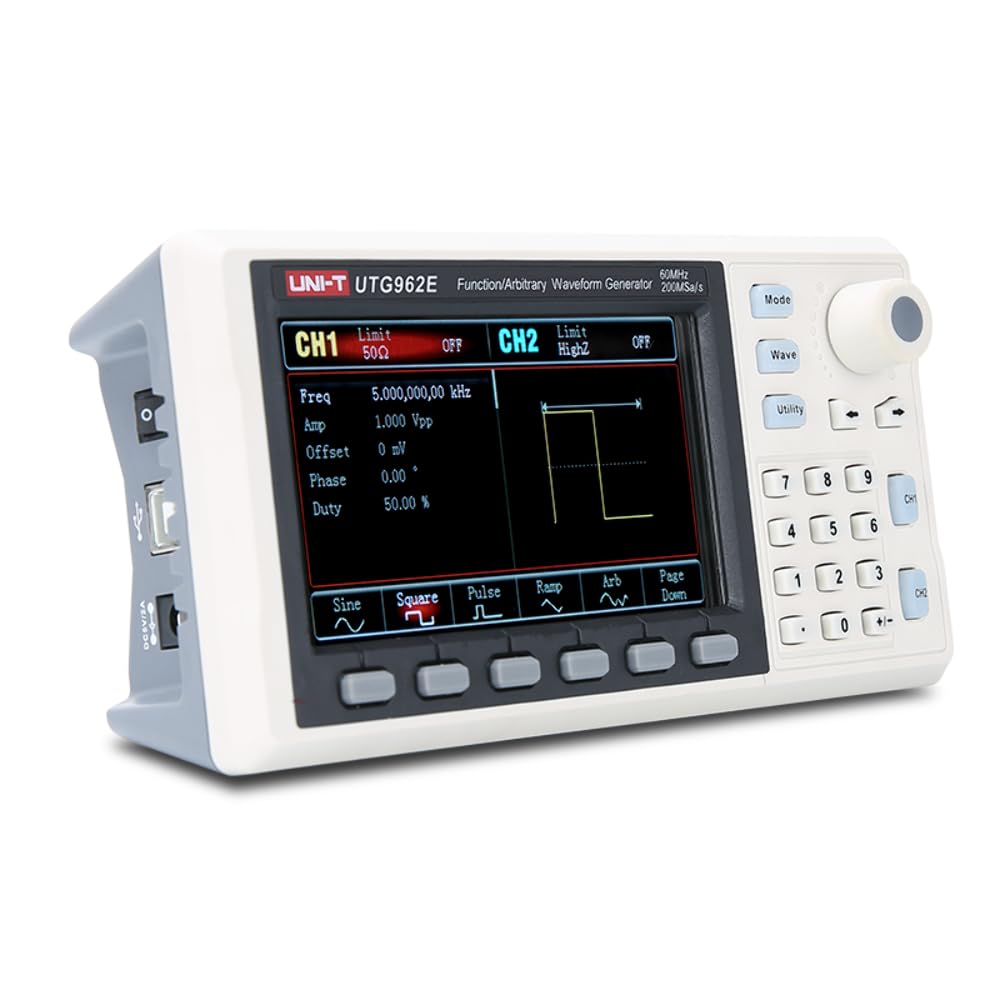 UNI-T UTG962E Arbitrary Waveform Generator Function Generator Kit 60Mhz Dual-Channel 200MSa/s 14 Bits Frequency Signal Generator