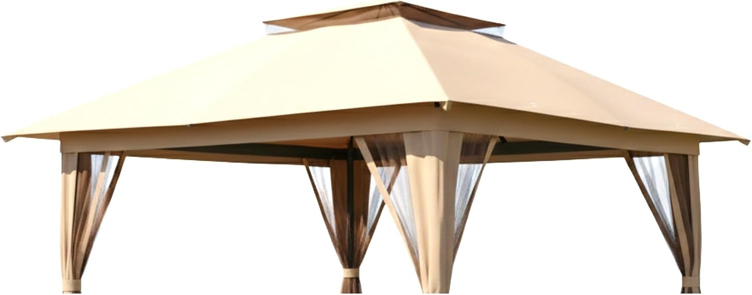 Garden Winds Reinforced Replacement Canopy Top Cover Compatible with The Crown Shades 13' X 13' Pop Up Gazebo - Classic Sand, Riplock 350