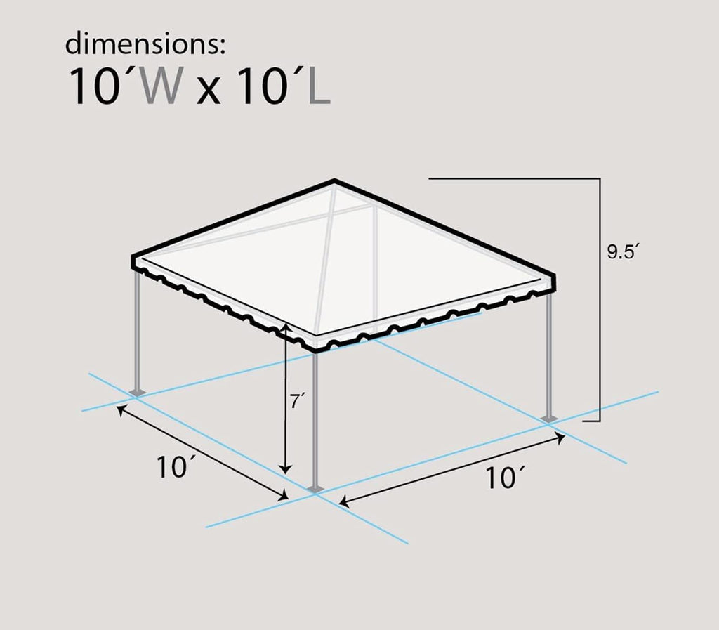 Party Tents Direct 10x10 Heavy-Duty Waterproof Canopy Tent - Steel Frame Outdoor Gazebo for Weddings, Parties & Camping - Green Vinyl Cover