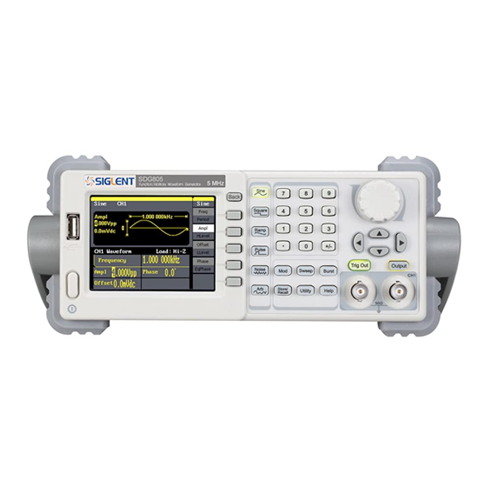 Siglent Technologies SDG810 Siglent Single Channel 10 mhz Bandwidth Signal Generator, Function Generator, Arbitrary Waveform Generator, 125 MSa/s Sampling Rate, Light Gray
