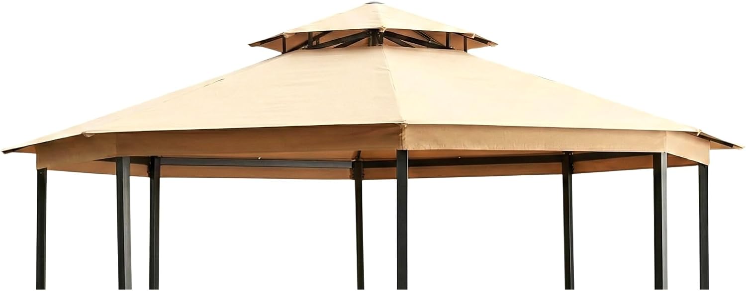 Garden Winds Reinforced Replacement Canopy Top Cover Compatible with The TPG8061, DH-TPG-8061-1N Star Octagon Gazebo - Classic Sand, Riplock 350