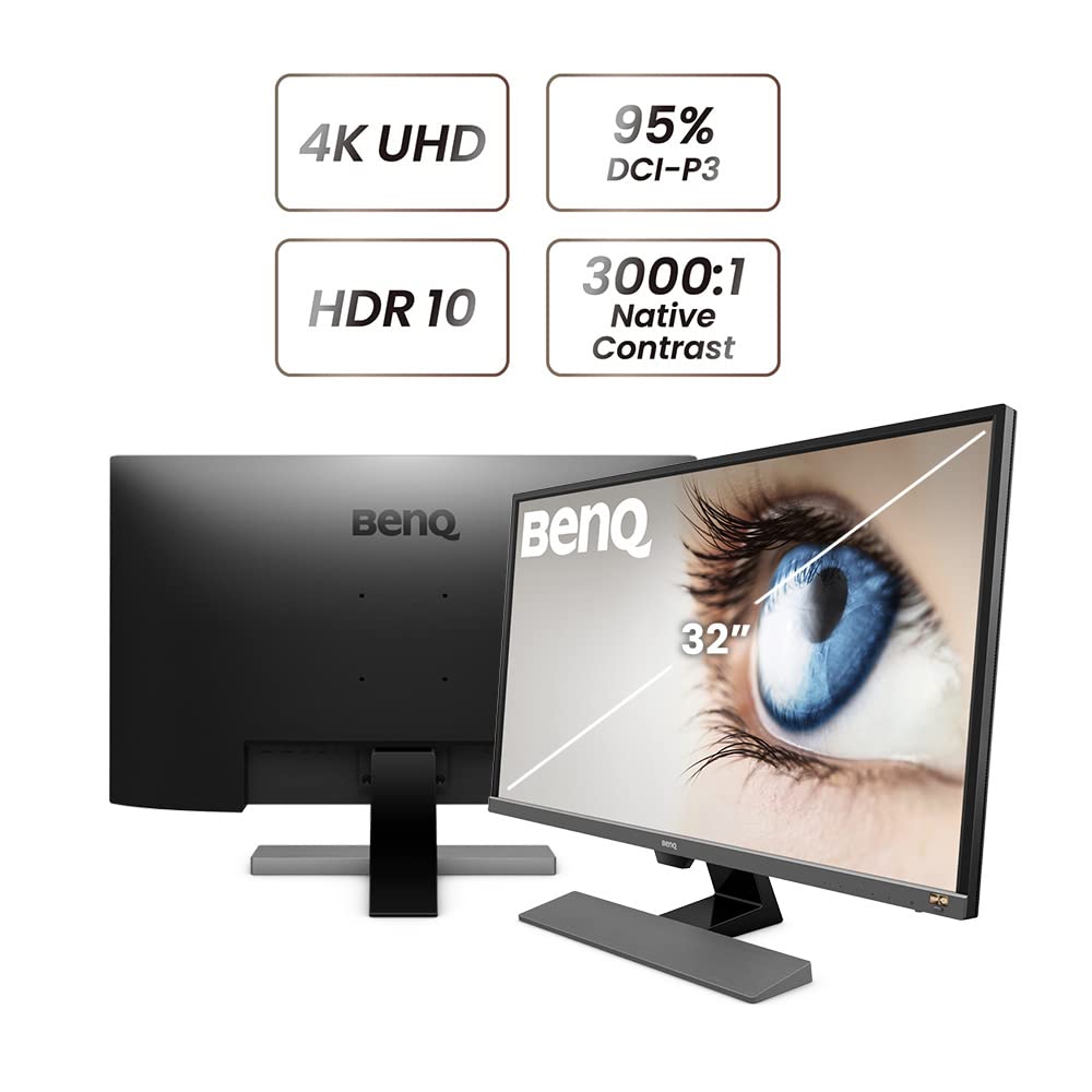 BenQ EW3270U 32' 4K HDR Monitor, 10 Bit, Brightness Intelligence Plus, Eye Care, USB Type-C, HDMI
