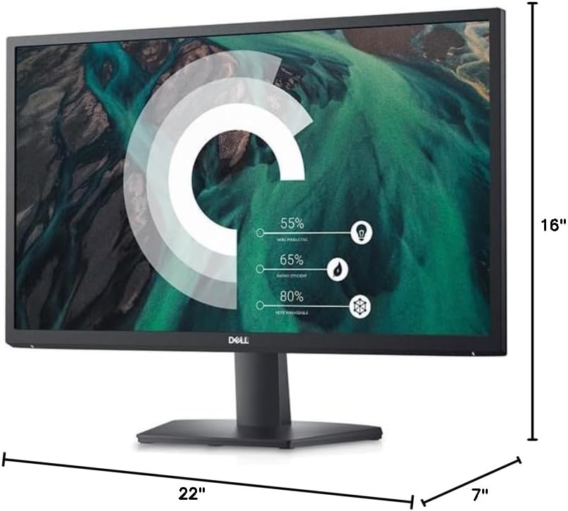 Dell SE24 Series Monitor - 24 inch IPS TFT LCD FHD (1920 x 1080) AMD FreeSync - VESA, 16:9-100 Hz, 5ms Grey-to-Grey Response Time, Low Blue Light, Flicker Free, Anti-Glare, HDMI & VGA, Black