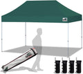 Eurmax USA 10x15ft Pop Up Canopy, Commercial Instant Tent for Outdoor Events, Patented No-Tip Rolling Storage Bag with 4 Sandbags,UV & Water Resistant,Heavy Duty Portable Shelter Gazebo,Forest Green