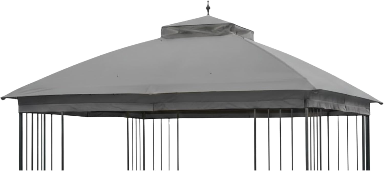 Garden Winds Reinforced RipLock 350 Replacement Canopy Top Cover Compatible with Style Selection 10' x 10' Gazebo Models TPGAZ9116A, TPGAZ9116B, TPGAZ9116 - Slate Gray