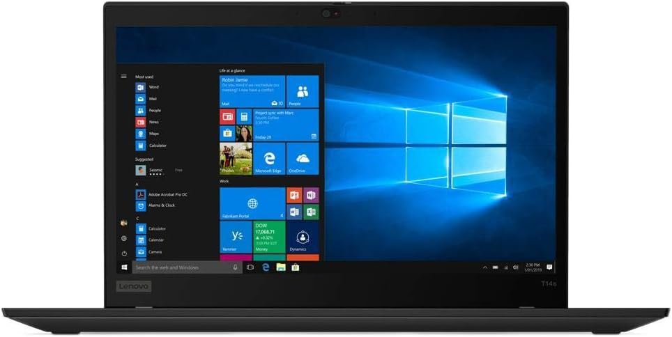 Lenovo ThinkPad T14 Gen 1 20S0002UUS 14' Notebook - 1366 x 768 - Core i5 i5-10210U - 8 GB RAM - 256 GB SSD - Windows 10 Pro 64-bit - Intel UHD Graphics