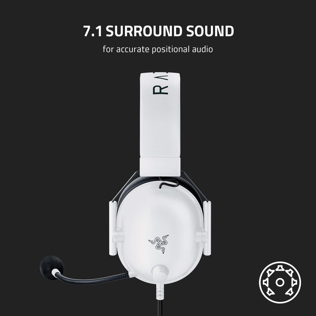 Razer BlackShark V2 X Gaming Headset: 7.1 Surround Sound - 50mm Drivers - Memory Foam Cushion - for PC,Mac,PS4,PS5,Switch - 3.5mm Audio Jack - White,(Pack of 8)