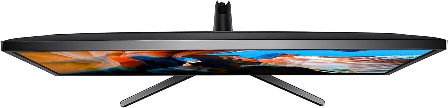 SAMSUNG 32-Inch ViewFinity UJ590 UHD Monitor, 4K (3840x2160) Display, 60Hz, 4ms, HDMI/Display Port, AMD FreeSync, Eye Saver/Flicker Free Mode, Dark Gray/Blue, with MTC HDMI Cable