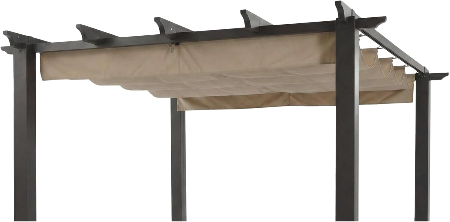 Garden Winds Reinforced Replacement Canopy Top Cover Compatible with The BH17-092-099-59, BH19-092-099-45 Meritmoor, BHG 9x9 Pergola - Classic Sand, Riplock 350
