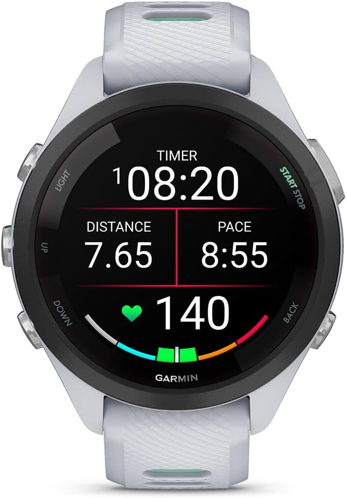 Garmin 010-02810-04 Forerunner 265S GPS Smartwatch Whitestone/Neo Tropic | Official USA Partner Model | Bundle with Deco Essentials Exclusive CPS 26 Month Protection Pack