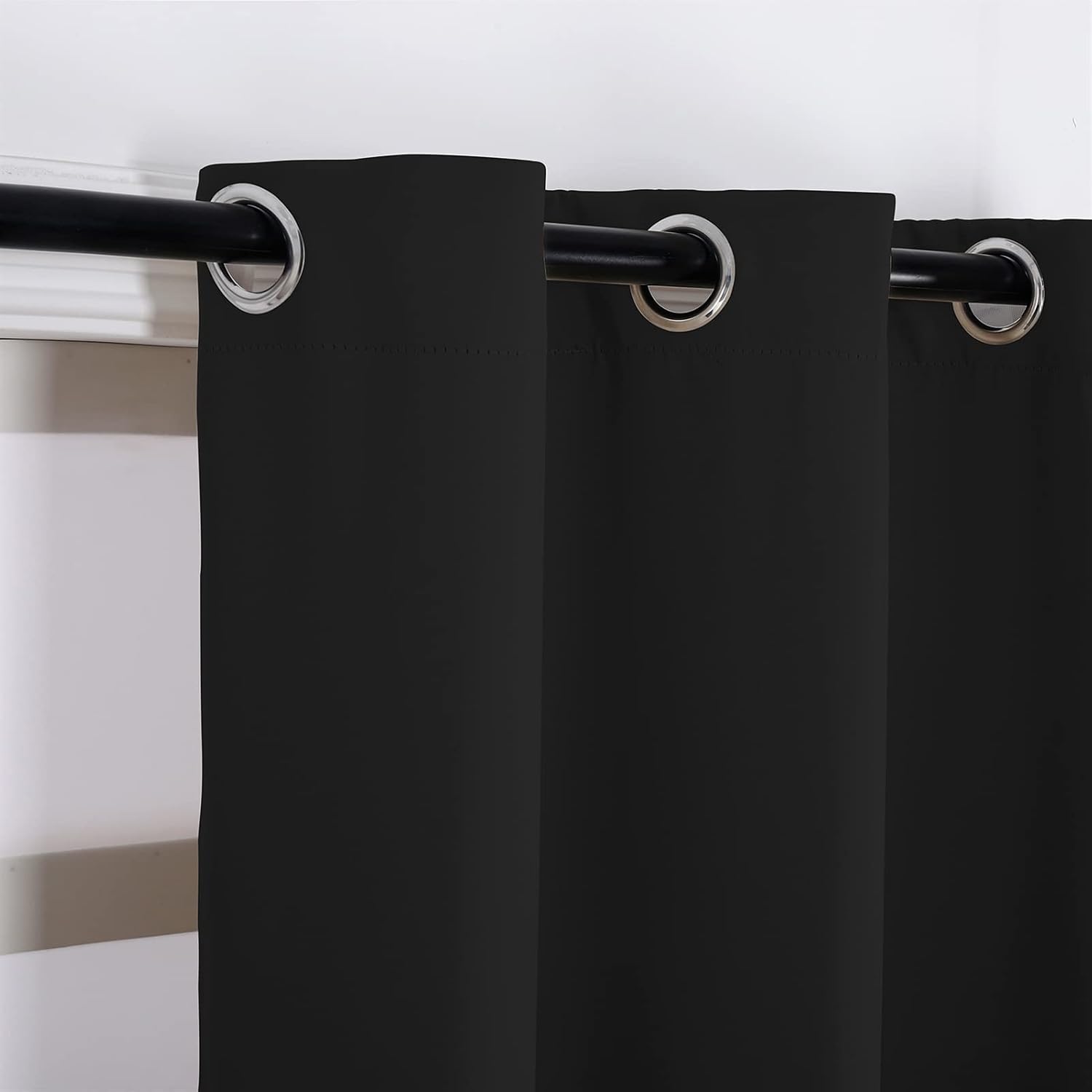SK Studio Outdoor Curtains for Patio Waterproof Sunlight Block Rustproof Grommet Top and Bottom Windbreak Privacy Curtain for Gazebo, Front Porch, Pergola, 2 Panels, Black, 100' W x 96' L
