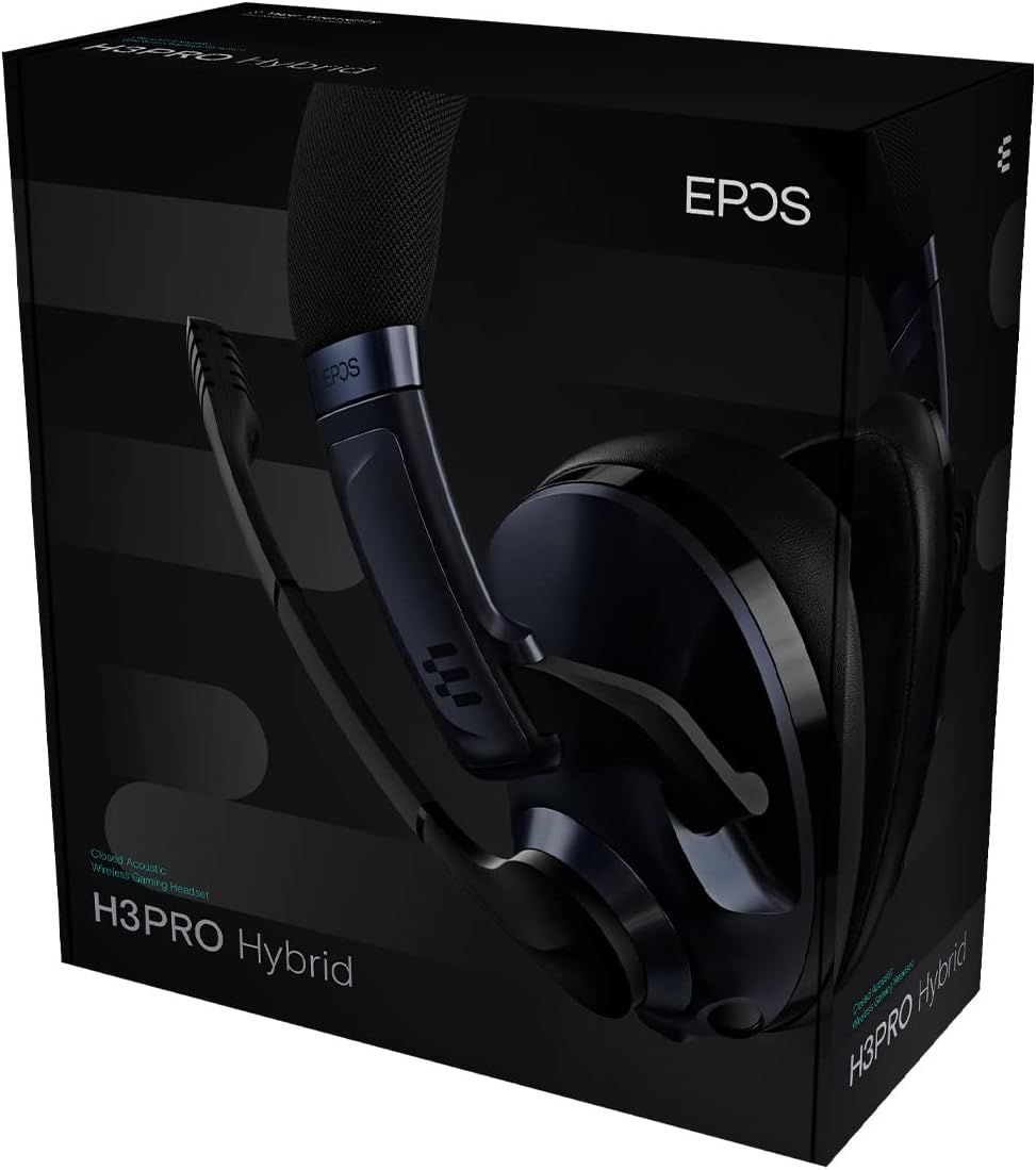 EPOS Gaming H3Pro Hybrid Gaming Headset - PC Headphones with Microphone - Noise-Cancellation, Adjustable, Smart Button Audio Mixing, Bluetooth, Gaming Suite, Surround Sound - Windows 10,Midnight Blue
