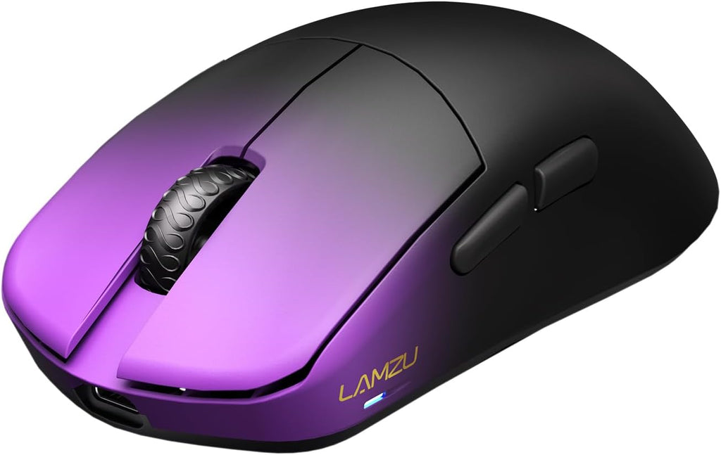 Lamzu Maya X Wireless Gaming Mouse, Ultra Lightweight 47g, Optical Switch, Maximum 30000 DPI, Symmetrical, MCU Nordic 52840, Dust-Proof Encoder, PAW3950 Sensor(Larger Maya) (Purple)