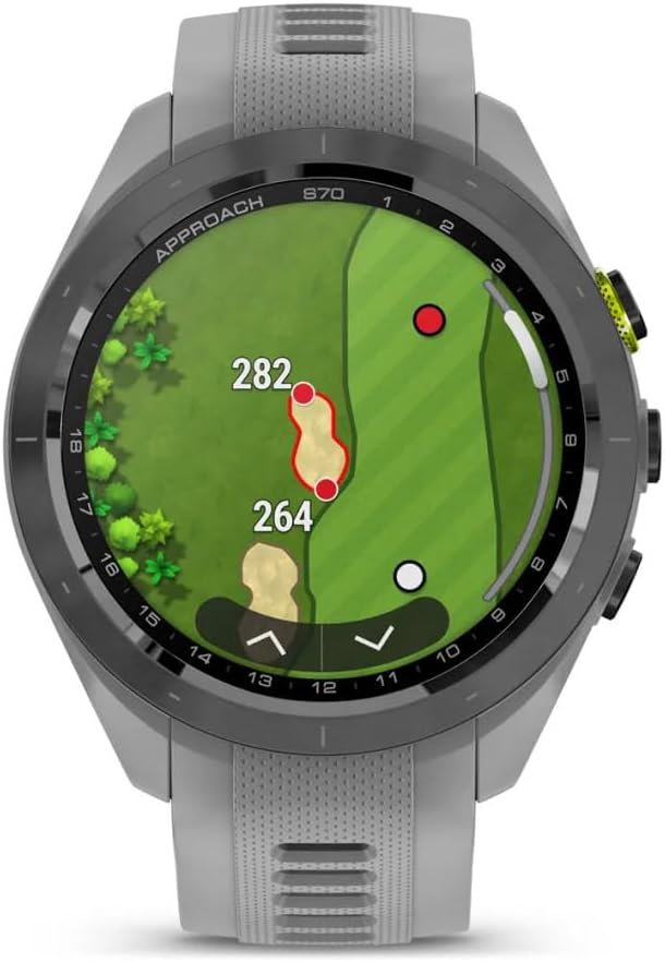 Garmin Approach S70 42MM Fitness Tracker Watch, Golf GPS Premium Smartwatch for Men, 1.2' Touchscreen AMOLED Display and 42000 Preloaded Courses - Gray - Garmin Watches for Men