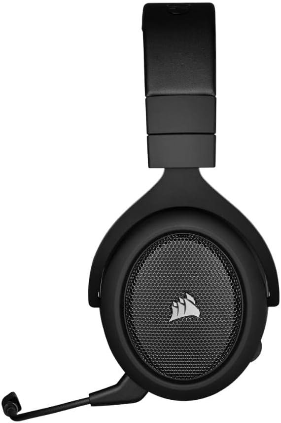Corsair HS70 PRO Wireless Gaming Headset – 7.1 Surround Sound – Detachable Uni-Directional Microphone – Up to 40ft Range – iCUE Compatible – PC, Mac, PS5, PS4 – Carbon