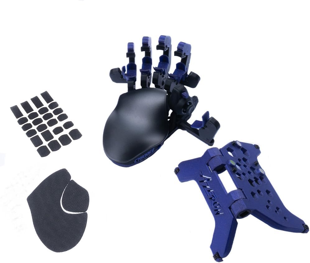 AZERON Cyborg ll Keypad Bundle – Programmable One Handed Gaming Keyboard for PC, Hall Effect Joystick and 30 Programmable Keys, Magnetic Stand and Grip Tapes (Galaxy Purple, Cyborg ll Bundle)