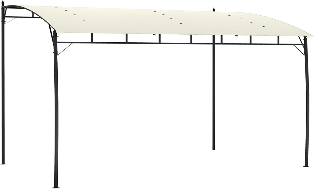 Outsunny 10' x 13' Outdoor Pergola Gazebo with UV-Resistant Canopy and Metal Frame, Sun Shade Shelter for Porch, Patio, Deck, Backyard, Cream