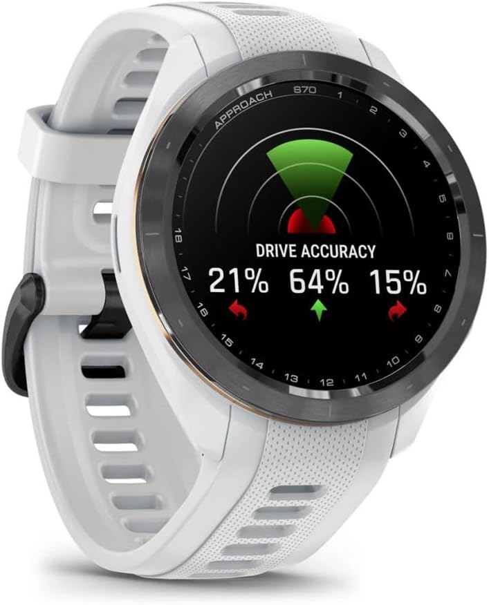 Garmin Approach S70 42MM GPS Golf Fitness Preimum Smartwatch for Men, Lightweight 1.2' Touchscreen AMOLED Display and 42000 Preloaded Courses -White- Garmin Watches for Men
