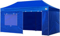 Eurmax USA Professional Pop up Canopy Wedding Party Tent Instant Outdoor Gazebo with Side Walls Aluminum Frame Commercial Grade Bonus Roller Bag(Blue)