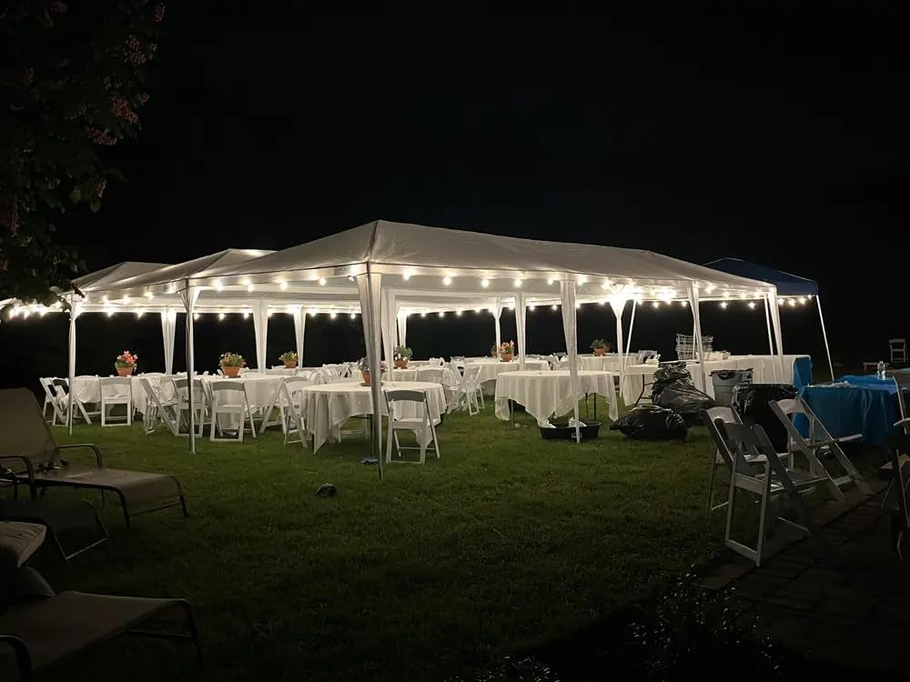 Quictent 10x30 Party Tent Gazebo Wedding Canopy Tent for Parties BBQ Shelter Pavilion with Removable Church Sidewalls & Elegant Church