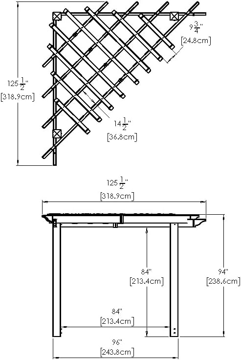 New England Arbors Alcove 8' x 8' Corner Vinyl Pergola