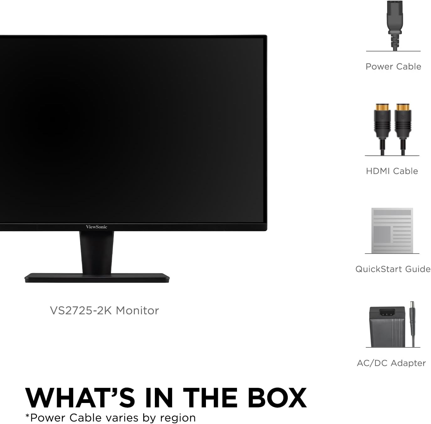 ViewSonic VS2725-2K 27 Inch 1440p Monitor, IPS Display with 100Hz for Smooth Home and Office Viewing, Eye Care Technology, HDMI, and DisplayPort Inputs