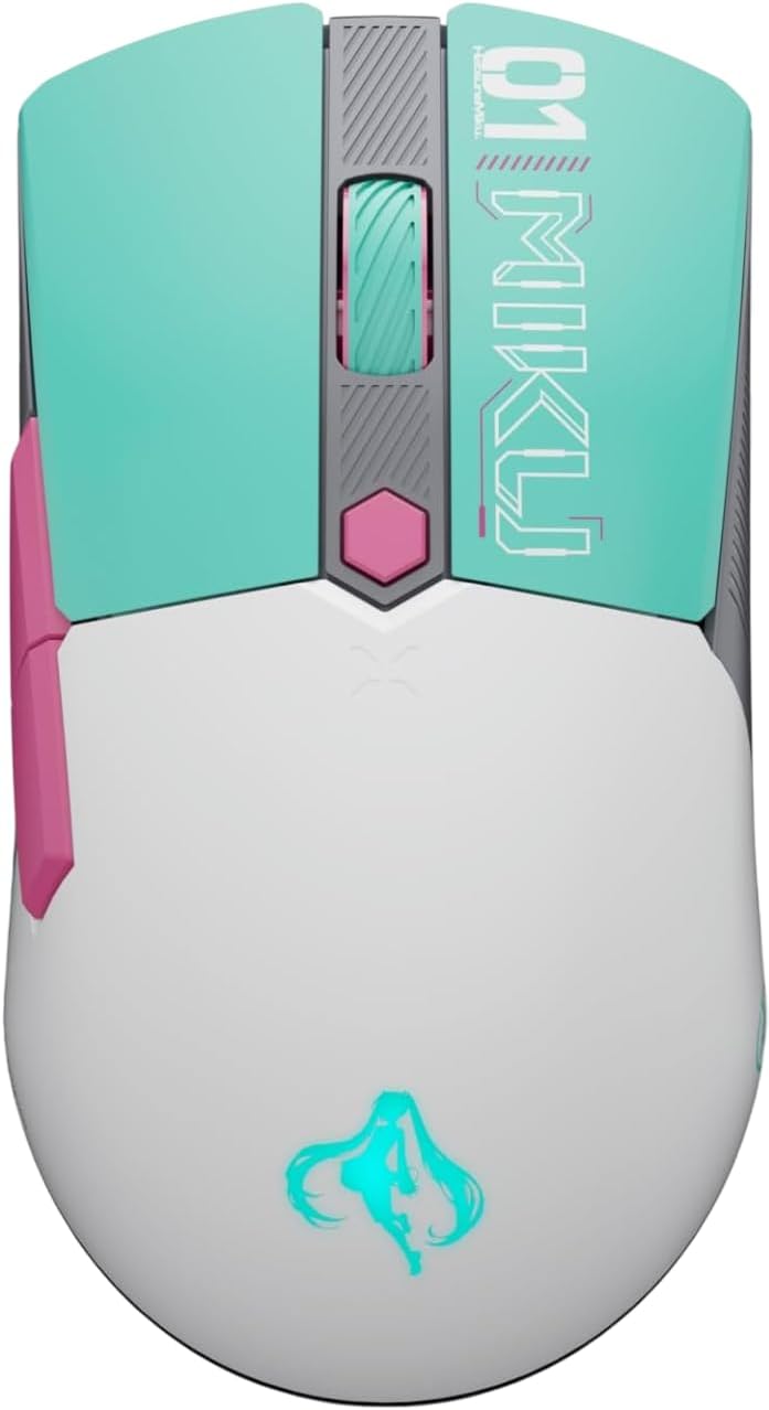 ASUS TUF Gaming Hatsune Miku Edition Mini Wireless Mouse – Right-Handed, 65g Lightweight, Compact, Tri-Mode Connectivity, 12K DPI, up to 134Hr Battery, RGB Miku Logo, PC/Mac Support - Aqua