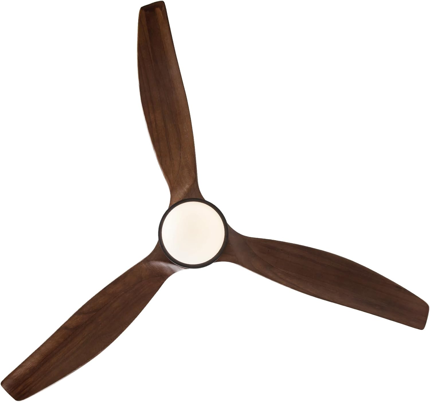 EKIZNSN 52 Inch Wet Rated Outdoor Ceiling Fan with Lights for Patios Waterproof Outdoor and Indoor use, DC Motor w 3 Reversible Walnut Wood Blades